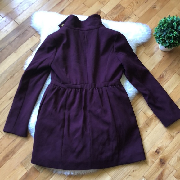 BEBE *faux fur collar missing* Cabernet peacoat-M - Picture 13 of 13